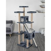 Go Pet Club F726 71 in. Kitten Cat Tree House with Sisal Scratching Board, Gray