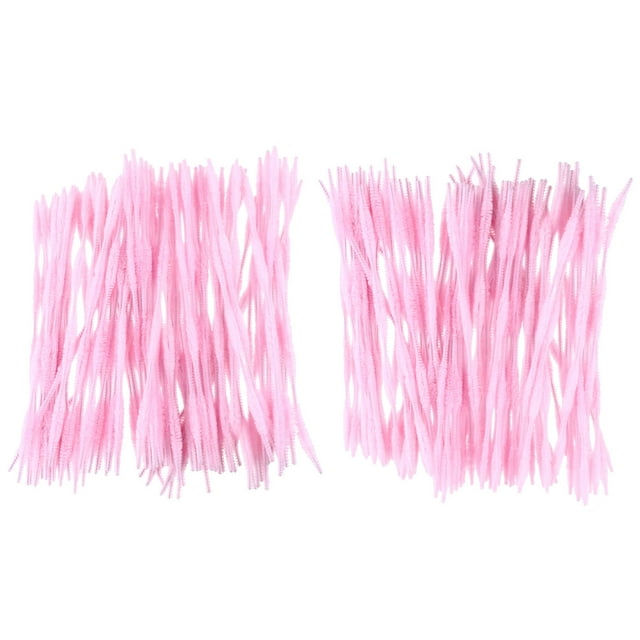OULII 200pcs Bendable Wire for Crafts Pink Polyester Sticks for Crafting Family Activities Art Projects