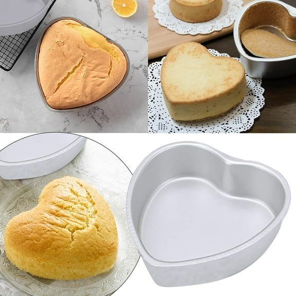 Windfall 6/8/10 Inch Aluminum Heart Shaped Cake Pan Set DIY Baking Mold Tool with Removable Bottom