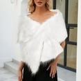 thumbnail image 2 of MESSUEN Fur Stole for Women Warm Shawl Wraps for Women Shawls and Wraps for Evening Dresses Cape Coat for Women Poncho Womens Shawl for Women Cape for Women White One Size, 2 of 8