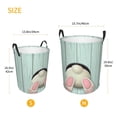 thumbnail image 3 of Balery White Bunny Bottom And Easter Eggs Cesta de ropa redonda con asas, impermeable, independiente, para ropa, juguetes, dormitorio y familia-Small, 3 of 6