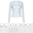 thumbnail image 3 of Camiseta amarilla S ins estilo de principios de otoño para mujer, camiseta transparente de manga larga de malla, top ajustado de cuello alto de color sólido, 3 of 8