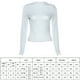 thumbnail image 4 of Camiseta blanca de manga larga para mujer, estilo ins ins, principios de otoño, camiseta transparente de malla, top ajustado de cuello alto de color sólido, 4 of 8