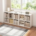 thumbnail image 6 of 4 Cube Organizer Bookcase - Fabric Storage Bins Container, Open Shelf Simple Compartments Bookshelf, White, 6 of 8