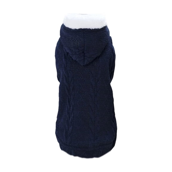 Dog Sweater,Dog Hoodies,Warm Fuzzy Fleece Sweatshirt with Hood & Pocket,Leash Hole,Cozy Cold Weather Pet Clothes Pet Sweater for Small,Medium,and Large Dogs(Blue,2XL)