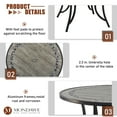 thumbnail image 5 of Mondawe Patio Dining Table 48" Tiles Top Cast Aluminum Round Outdoor Table, 5 of 7
