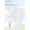 thumbnail image 5 of GOSCHE Kids Velvet Hangers with 20 Finger Clips - Grey Non-Slip Baby Clothing Hanger for Closet, Pants, Skirts, Coat, 50 Pack, 5 of 8