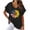 Black, variant on 4th of July Shirts for Women American Flag Sunflower Graphic Tee USA Red White Blue Top Patriotic Short Sleeve V Neck T Shirt (Avail for Plus Size)