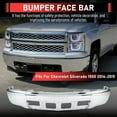 thumbnail image 5 of For 2014-2015 Chevy Silverado 1500 Steel Front Bumper Face Bar Chrome W/O, 5 of 15