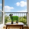 thumbnail image 6 of BiFandian Creative Bells Adorned Flocked Sheep Ornament, Black Face Green Body Resin Lamb Figurine, Indoor Outdoor Decoration for Shelf, Garden, Tabletop, 6 of 6