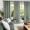 thumbnail image 3 of Sage Green Room Darkening Curtains 2 Panels for Living Room, Bedroom Thermal Insulated Blackout Drapes Grommet Noise Reducing Window Treatment, 3 of 3