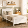 thumbnail image 2 of PAPROOS White Wooden Twin Platform Bed Frame with Headboard and Footboard, 330lbs Capacity, Twin Size Bed Frame, No Box Spring Needed, 2 of 7