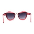 thumbnail image 4 of Womens Angry Eyebrow Line Exposed Lens Cat Eye Sunglasses Red Smoke, 4 of 4