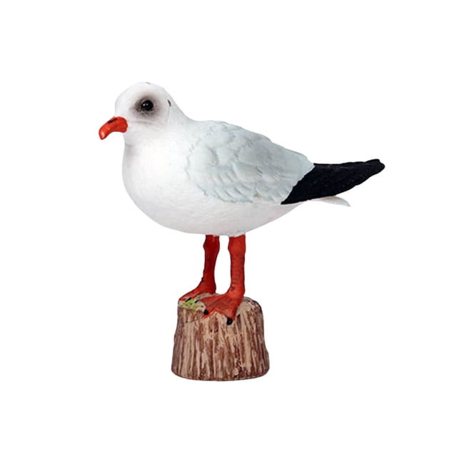 Estatua de gaviota, figurita de pájaro náutico, adorno único para el hogar y el jardín, diseño que ahorra espacio, estantes, mesas, artesanía duradera, 1 unidad