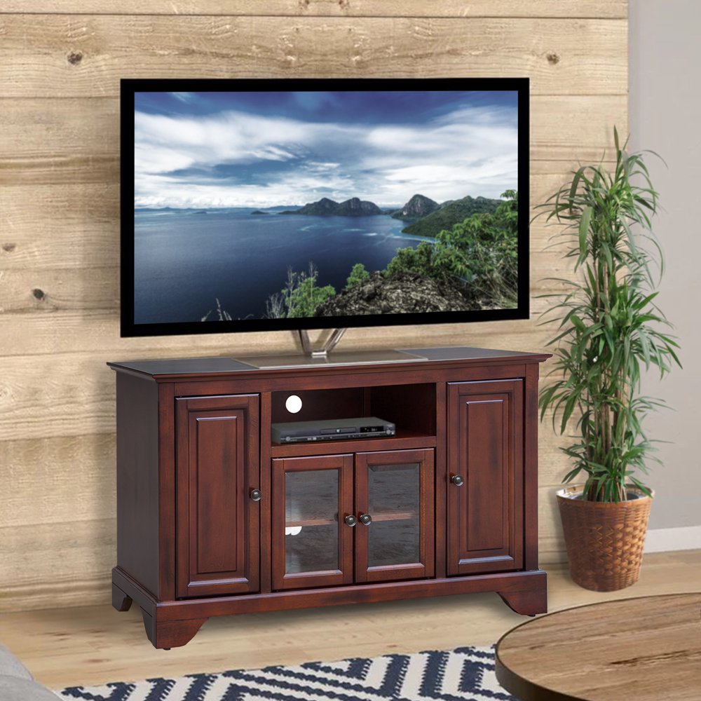 Incadozo 48" Dark Brown Wood Grain Finish TV Stand