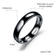 thumbnail image 2 of Anillo De Pareja De Titanio Liso De Acero Inoxidable Simple Xtellar negro, 2 of 4