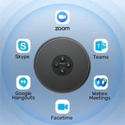 EMEET M1A, Zoom Certified USB Speakerphone, two AI Mics 360° Voice Pickup with Noise Reduction and Echo Cancellation, ideal for for 5-8 People, Plug&Play, with Type C-A Adapter