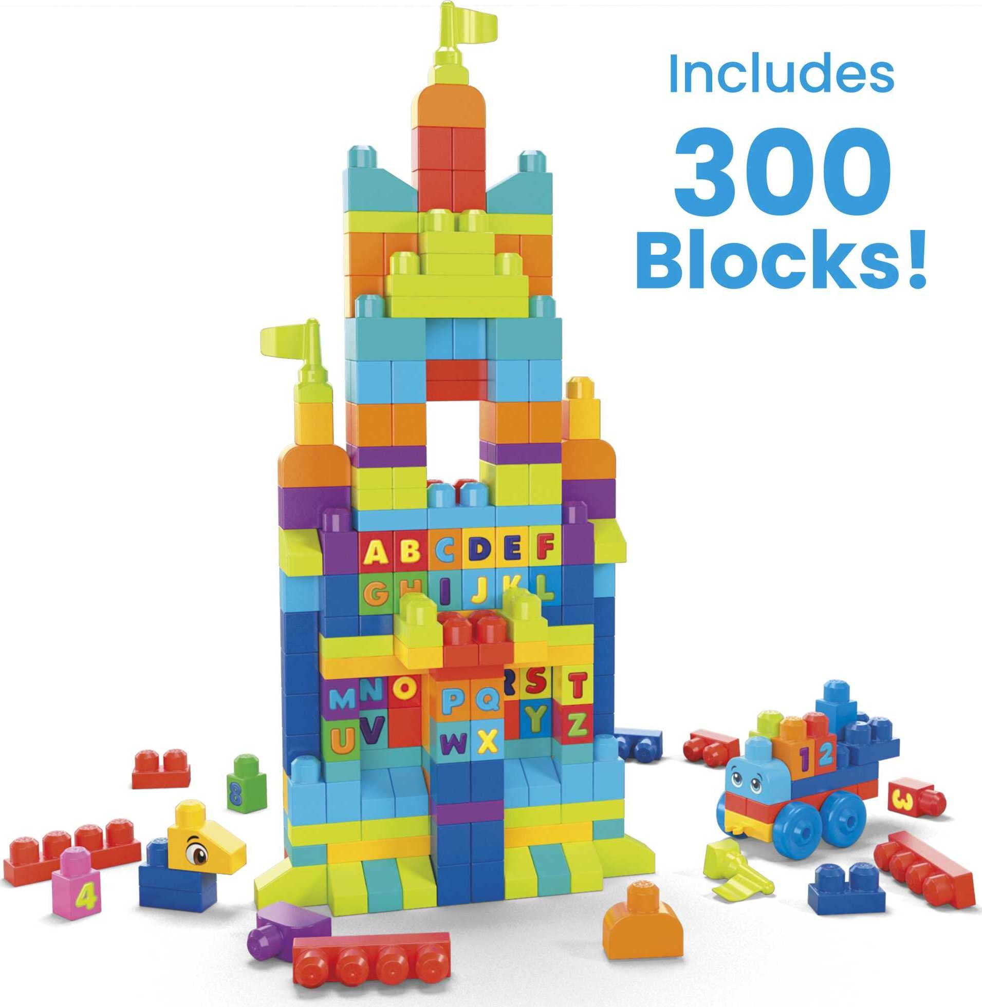 MEGA BLOKS Toy Blocks Even Bigger Building Bag with Storage (300 Pieces) for Toddler