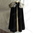 thumbnail image 3 of Disfraz de Halloween 3XL, disfraz medieval para hombre, capa con cuello de piel de invierno, capa de cosplay vikinga, capa gótica de alta calidad para mujer, 3 of 5