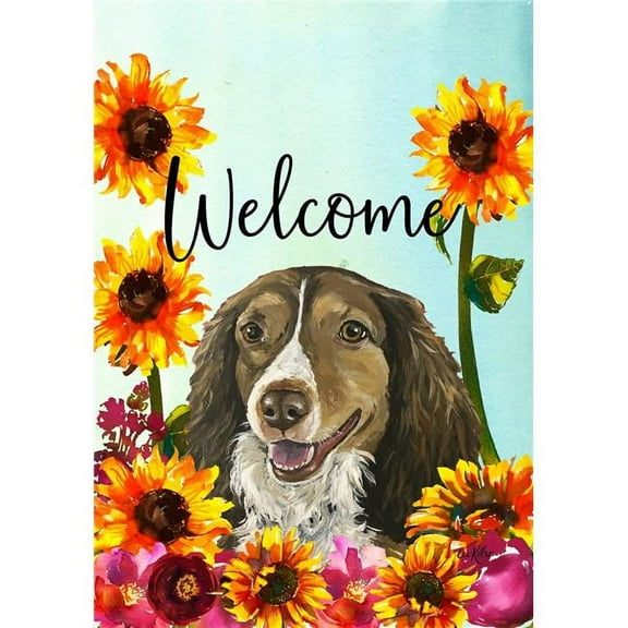 Best of Breed HH630711 Brittany Spaniel Best of Breed HHS Welcome Garden Flag