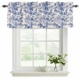 thumbnail image 2 of Blue Garden Retro Valances for Windows, Decorative Rod Pocket Window Valance Curtains, Modern Art Building Tree Boat Short Curtain Drapes for Kitchen/Bathroom/Living Room, 2 Panels, 42" W x 12" L, 2 of 8