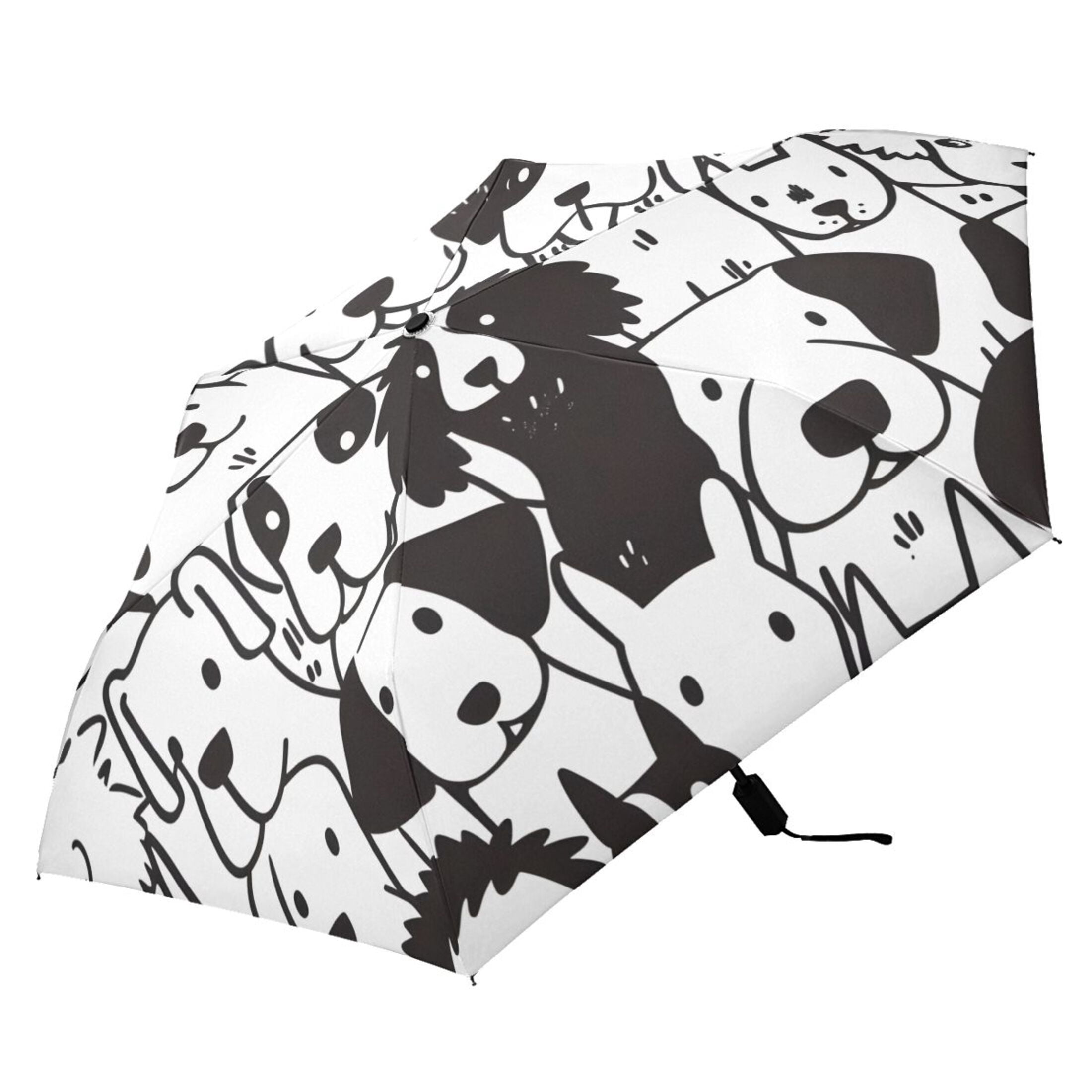 ALAZA Doodle Dogs UPF 50+ Compact Folding Umbrella for Rain Travel Umbrella Packable