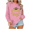 thumbnail image 5 of Mifsaly Football Sweatshirts for Women Game Day Football Glitter Print Sweatshirt Crewneck Long Sleeve Oversized Pullover Team Fans Gameday Outfits M, 5 of 5