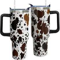 Highland Cow Gifts for Women: 40oz Stainless Steel Tumbler with Handle, Lid & Straw - Insulated Travel Coffee Mug