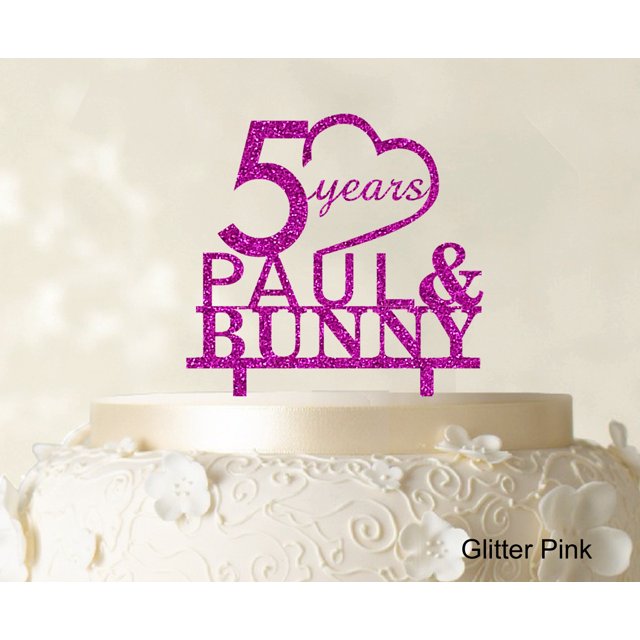 Happy Birthday Cake Topper Csutom Name Glitter Cake Topper Cake Decoration Color Option Available 6-7 Inches Wide