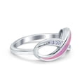 thumbnail image 2 of Infinity Ring Lab Created Pink Opal Round CZ 925 Sterling Silver Size 9, 2 of 6