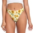 thumbnail image 1 of Balery Yellow White Plaid Sunflower Tangas de Algodón para Mujer con Estampado – Ropa Interior Sexy, Transpirable, G-string-X-Large, 1 of 6