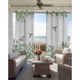 thumbnail image 4 of Leaf Bird Blackout Curtains 63 Inches Long for Bedroom, Sage Greeen Botanical Watercolor Animals Thermal Insulated Room Darkening Black Out Window Curtain Panels Grommet Drapes for Living Room, 4 of 8