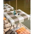 thumbnail image 2 of Lsrtoss Outdoor Tablecloth with Umbrella Hole & Zipper, Brown Plaid Square Tablecloth 54x54 Inch, Spring Summer Farmhouse Buffalo Checkered Patio Table Cover Waterproof Table Cloth for Picnic/Party, 2 of 7