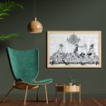 thumbnail image 2 of Fashion Wall Art with Frame, Show Catwalk Mannequins Audience Supermodel Human Crowd Illustration, Printed Fabric Poster for Bathroom Living Room, 35" x 23", White Black, by Ambesonne, 2 of 2