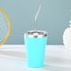 thumbnail image 5 of Vasos de acero inoxidable para niños con tapas a prueba de derrames, pajitas y fundas de silicona, 12 oz, sin BPA, aislados, para bebidas frías y calientes, 5 of 5