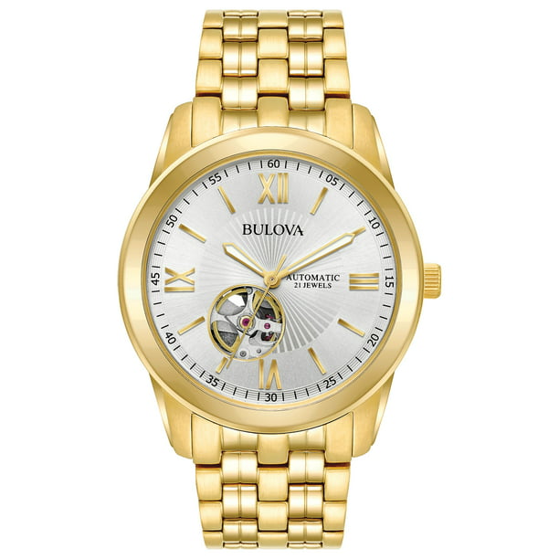 Bulova - Bulova Men's Gold-Tone Stainless Steel Automatic Watch ...