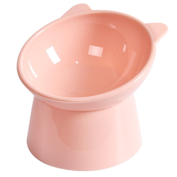 Comedero Inclinado para Gatos Plato Comida Ergonómico Cara Plana () Rosa