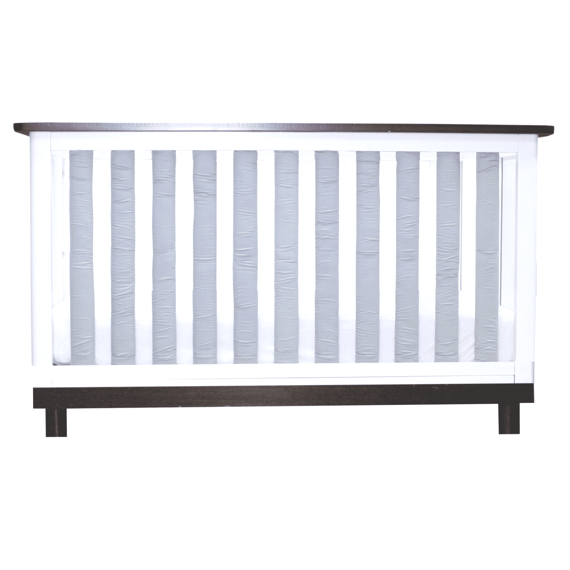 Pure Safety Vertical Crib Liners In Gray White Reversible Cotton