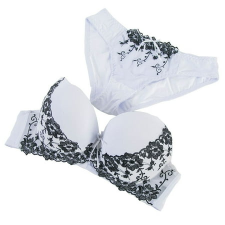 

Lingerie Sets Comfort Permeable Support Lace Breathable High Quality Lining Bra For Woman White 40b