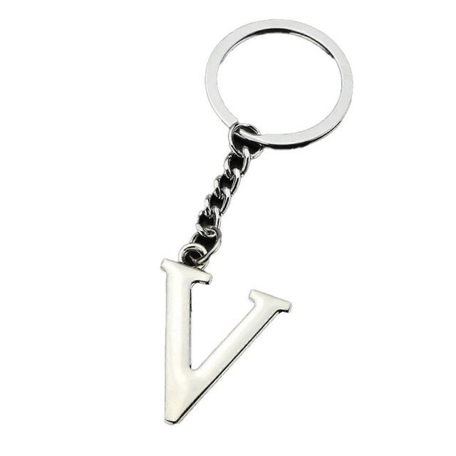 Llavero metálico galvanizado Az con 26 letras, resistente a la decoloración, ideal como regalo promocional.