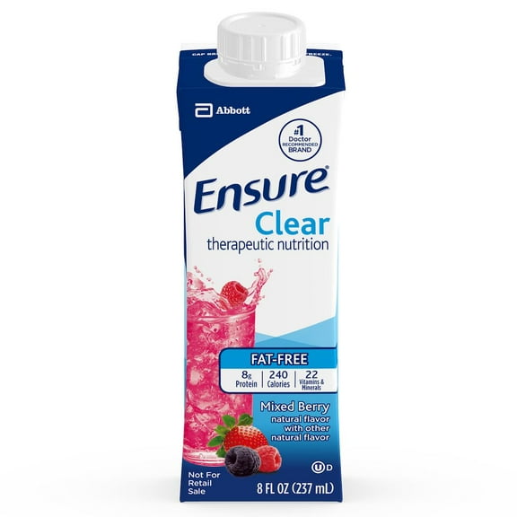 Ensure Clear Mixed Berry, 8 Ounce, New Recloseable Carton - Case of 24
