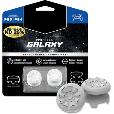 Accessory Controller Thumbsticks for PS4 and PS5, 1 High-Rise and 1 Mid-Rise, White