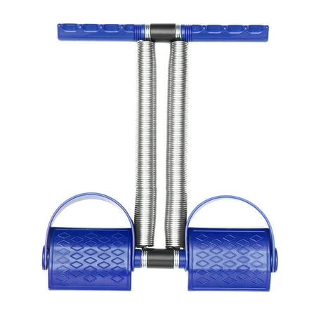 

Home Fitness Pedal Leg Pulling Fitness Pedal Double Spring Steel Simple Fitness Pedal Silica Gel Pedal Puller for Woman Man (Blue)