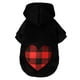 thumbnail image 1 of Ropa con capucha para perro mascota con estampado de cuadros de búfalo en forma de pata de perro ropa cálida para cachorro con sombrero ropa para mascotas perro con capucha patrón de corazón XS, 1 of 6