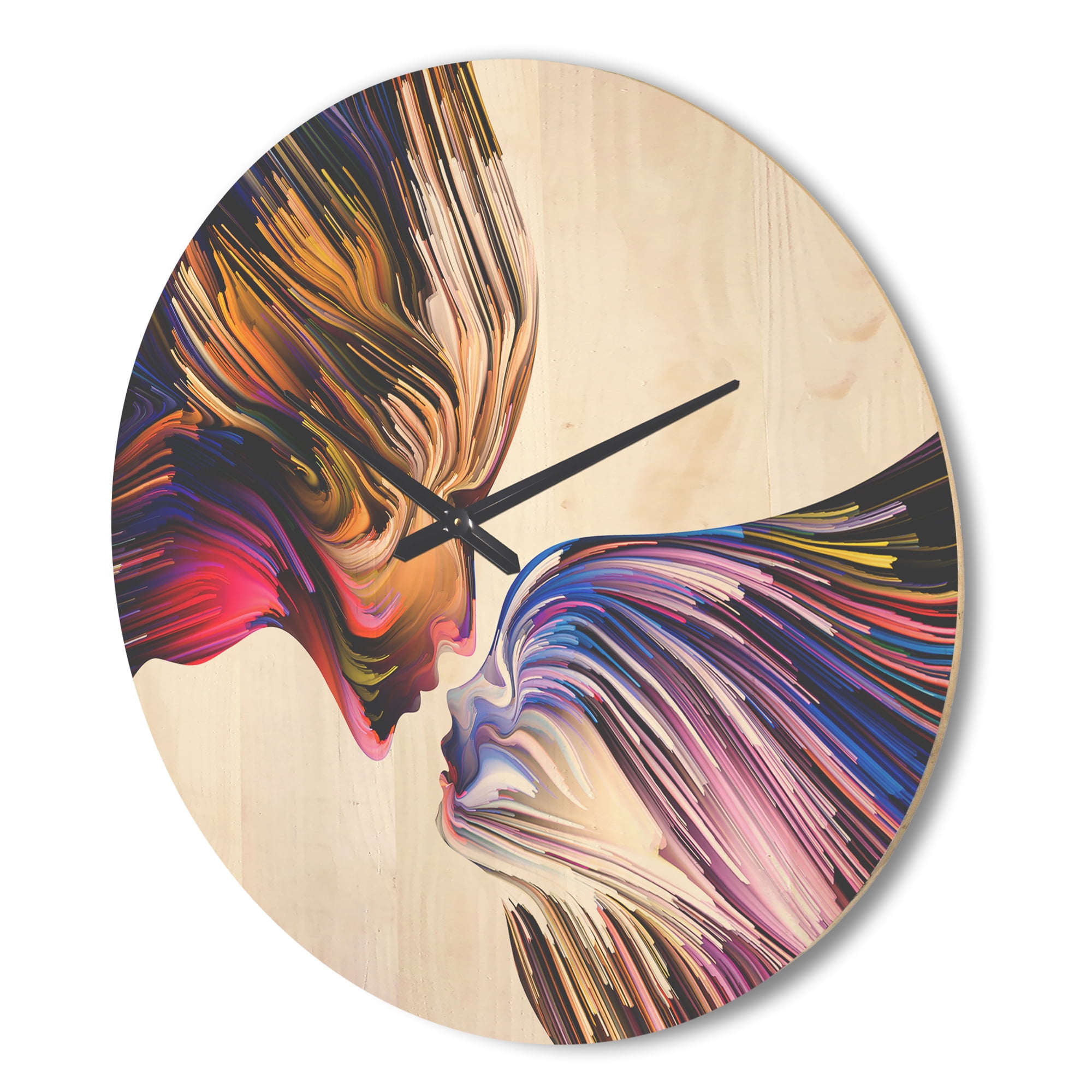 Designart 'Metaphorical Mind on White' Modern Wood Wall Clock
