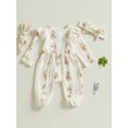 thumbnail image 5 of Newbron Baby Girl Easter Outfit 0 3 6 12 18 Months Carrot Bunny Print Long Sleeve Cotton Linen Jumpsuit Romper with Headband, 5 of 8