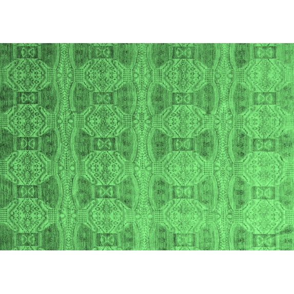 Ahgly Company Indoor Rectangle Oriental Emerald Green Modern Area Rugs, 8' x 10'