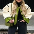 thumbnail image 3 of Veste d'Hiver Matelassée à Boutons pour Femmes avec Design Contrasté, 3 of 9