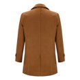 thumbnail image 5 of Turilly Men's Wool Blend Coat Men Casual Cardigan Solid Long Sleeve Pockets Turn Down Collar Outwear Coat, 5 of 5