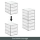 thumbnail image 5 of Organizador apilable mDesign con 3 cajones para baño, paquete de 2, 5 of 9